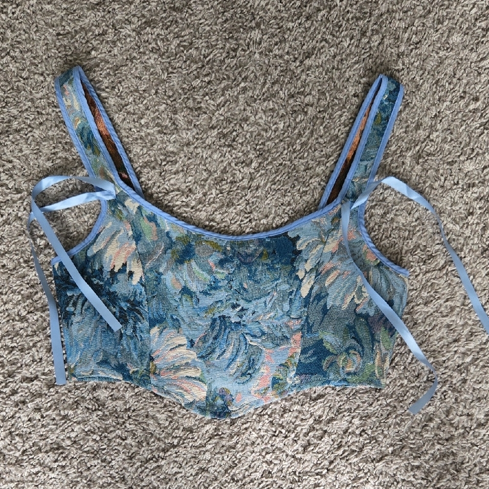 SHEIN Multicolor Tapestry Corset Top